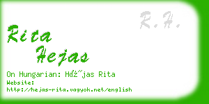 rita hejas business card